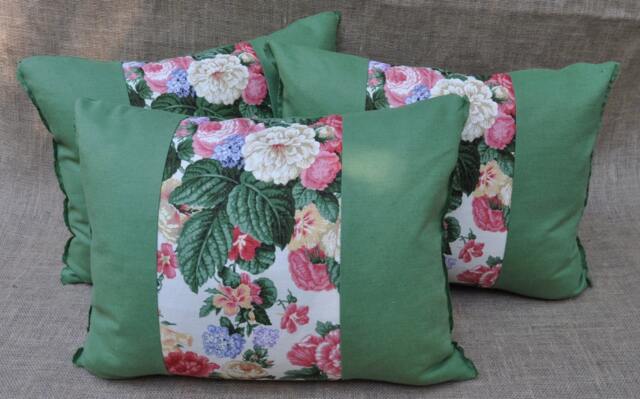 Custom Designed Pillows With Floral Band - image 1