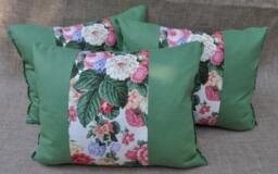 Custom Designed Pillows With Floral Band - thumbnail 1