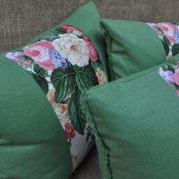 Custom Designed Pillows With Floral Band - thumbnail 2