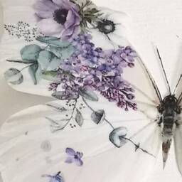 Lilac & Anemone Butterfly Wall Art 3D Removable Decals - Set Of 4 - thumbnail 2