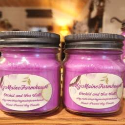 Orchid Sea Salt Soy Candle Maine-Made Calming Aroma - thumbnail 2