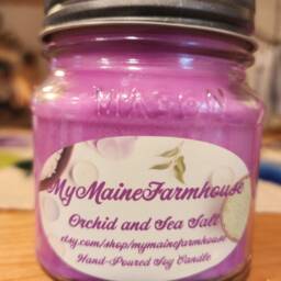 Orchid Sea Salt Soy Candle Maine-Made Calming Aroma - thumbnail 4