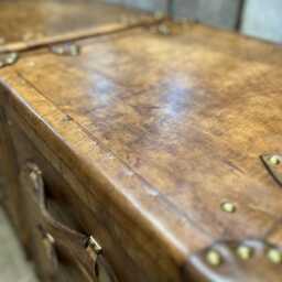 Handmade Oak Bedside Tables With Hand-Dyed Leather Drawer Units - Luxury Bedroom Furniture - thumbnail 3