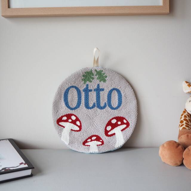Punchneedle Toadstool Custom Wall Hanging - image 1