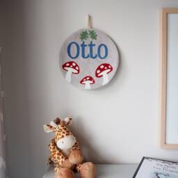 Punchneedle Toadstool Custom Wall Hanging - thumbnail 2