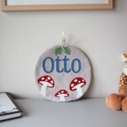 Punchneedle Toadstool Custom Wall Hanging