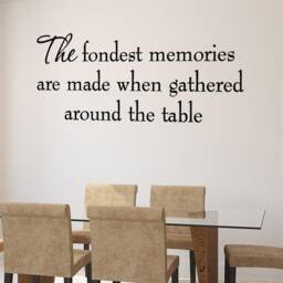 Vwaq The Fondest Memories Are Made When Gathered Around The Table Vinyl Wall Decal Quote Home Decor Kitchen Stickers - thumbnail 1