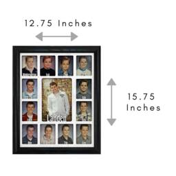 School Years Picture Frame - Personalized With Any Name 10 Color Choices - Shown in Espresso Frame- Graduation 11x14 - thumbnail 3