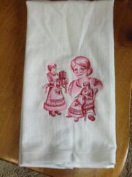 Embroidered Velour Hand Towel - Christmas Mrs. Claus Sketch