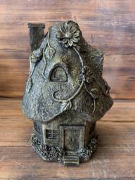 Stone Garden Large Gold Flower Floral Mushroom Leaf House Gift Statue Ornament
