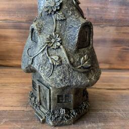 Stone Garden Large Gold Flower Floral Mushroom Leaf House Gift Statue Ornament - thumbnail 2