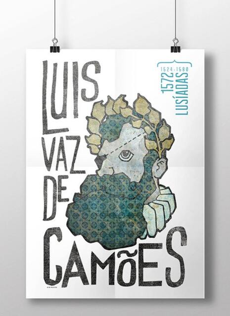 Original Portuguese Writer Lu??s Vaz De Cam??es Wall Art Printing Poster Illustration Print Drawings Graphic Design Work Home Decor - image 1