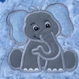 Personalized Baby Blanket Embroidered Elephant Fleece Keepsake - thumbnail 2
