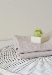 Blush Pink Linen Throw Towels Natural Bath Sheet Pre Washed Body Summer Beach Flat Yoga Farmhouse Bathroom - thumbnail 1