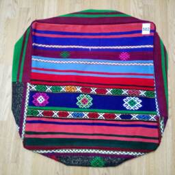 Kilim Pouf Square 24x24x8 Inches Striped Pouf Poufs Floor Pillow Cover Oversize Anatolian Home Decor - thumbnail 2
