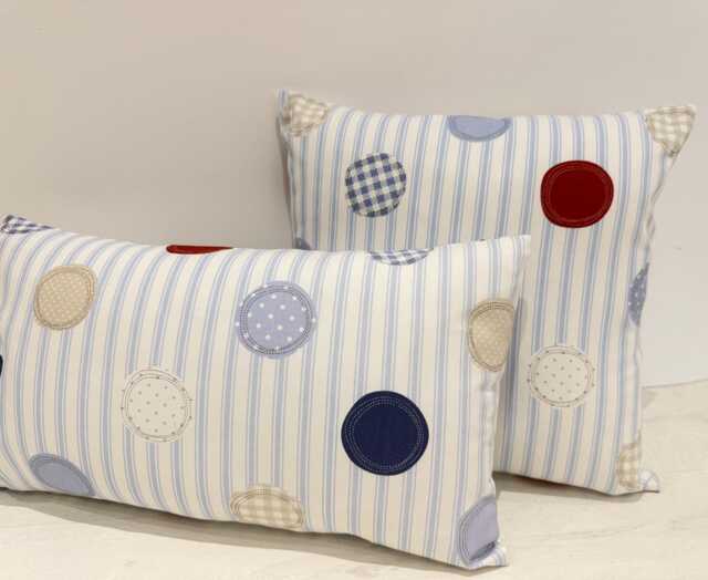 Fryetts Blue Patchwork Dotty Fabric 16 - image 1