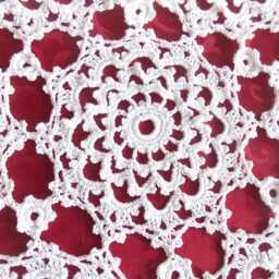 Crochet Curtain, Handmade, French Craftsmanship, Created By Sylvette Raisonnier Pomponettes - thumbnail 2