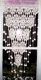 Crochet Curtain, Handmade, French Craftsmanship, Created By Sylvette Raisonnier Pomponettes - thumbnail 1