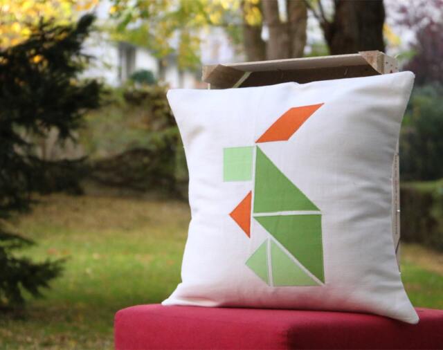 Tangram Jano Decorative Cushion 40cm X - Cover + Pillowcase in Organic Cotton Microfiber