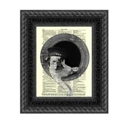 Sea Dog Hms Royal Navy Bulldog Art Printed On An Upcycled 1897 Dictionary Page Beach Collage English Coastal Wall Decor - thumbnail 1
