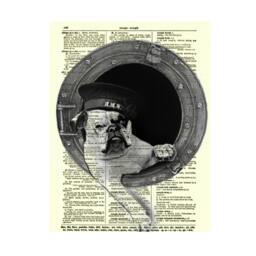 Sea Dog Hms Royal Navy Bulldog Art Printed On An Upcycled 1897 Dictionary Page Beach Collage English Coastal Wall Decor - thumbnail 2