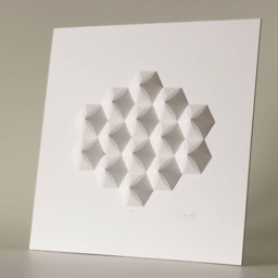 Geometric Origami 3D Wall Sculpture - Modernist White Abstract Art - thumbnail 3