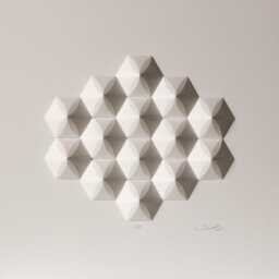 Geometric Origami 3D Wall Sculpture - Modernist White Abstract Art - thumbnail 2