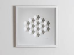 Geometric Origami 3D Wall Sculpture - Modernist White Abstract Art