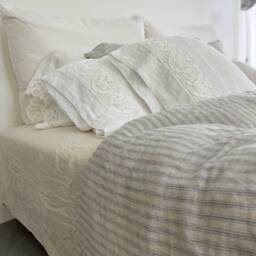 Linen Pillowcase With French Lace , Housewife Standard Queen King Euro Sham Body Pillow Size. Bed Pillows - thumbnail 4
