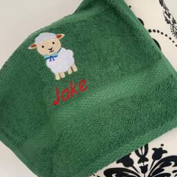 Lamb Towel - Personalised Face Cloth/Hand Bath = Embroidered - thumbnail 3