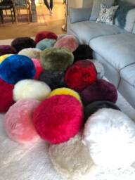 Pouffe, Sheepskin Pouffe, Footstool, Furry Footstool Genuine Sheepskin, Perfect Pouffe, Amazing Gift