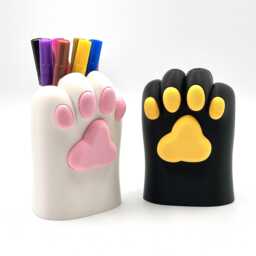 Cute Paw - Kawaii Cat Pencil Holder Cup Tool Organizer Makeup Brush 3D Printed
