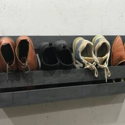 Wall Mounted Hallway Rustic Shoe Rack - Urban Slate - thumbnail 3