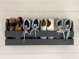 Wall Mounted Hallway Rustic Shoe Rack - Urban Slate