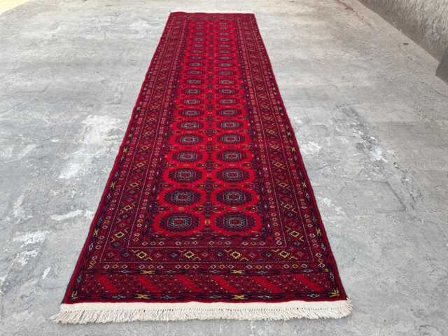 Exquisite 2'9x9'9 Bokhara Runner Rug - Hand-Knotted Wool Turkmen , Oriental Tribal Vintage Design, Kitchen, Hallway Runner, Gift Rug - image 1