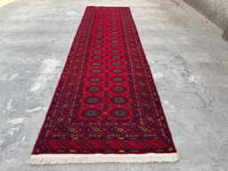 Exquisite 2'9x9'9 Bokhara Runner Rug - Hand-Knotted Wool Turkmen , Oriental Tribal Vintage Design, Kitchen, Hallway Runner, Gift Rug - thumbnail 1