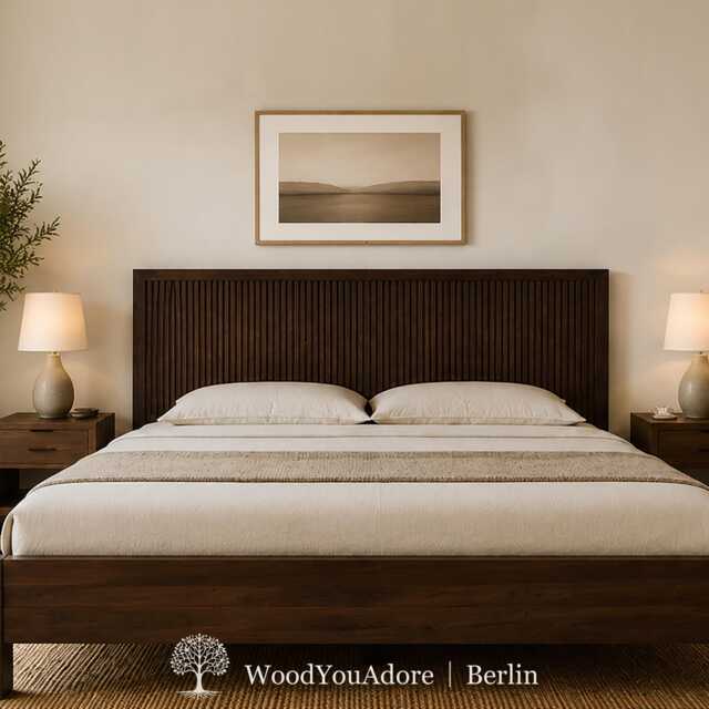 "Solid Oak Bed Frame & Headboard ""Berlin" - image 1