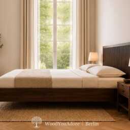 "Solid Oak Bed Frame & Headboard ""Berlin" - thumbnail 3