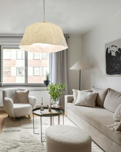 Paper Lampshade, Washable Paper Lampsahde, White Lamp, Bell Shape, Pendant Light, Lighting, Wabi-Sabi, Modern Nostalgia - image 1