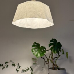 Paper Lampshade, Washable Paper Lampsahde, White Lamp, Bell Shape, Pendant Light, Lighting, Wabi-Sabi, Modern Nostalgia - thumbnail 2