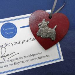 Scottish Terrier Wooden Heart Decoration - Scottie Christmas Ornament Lover Gift Memorial Mum - thumbnail 4