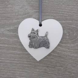 Scottish Terrier Wooden Heart Decoration - Scottie Christmas Ornament Lover Gift Memorial Mum - thumbnail 2