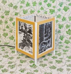 Handmade Lamp in Natural Wood & Japanese Paper. The Call Of The Wild, Jack London - thumbnail 1