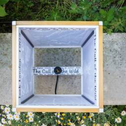 Handmade Lamp in Natural Wood & Japanese Paper. The Call Of The Wild, Jack London - thumbnail 4