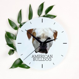 A Clock With A American Bulldog Dog. New Collection The Geometric Dog - thumbnail 1