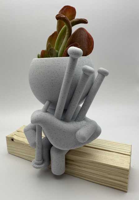 "Bagpipes Succulent Planter Airplant Holder ""Red Hot Jimmy Piper" - image 1