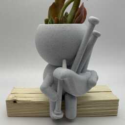 "Bagpipes Succulent Planter Airplant Holder ""Red Hot Jimmy Piper" - thumbnail 3