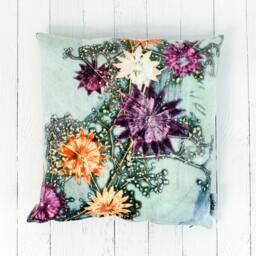 Handmade Floral Botanical Cushion, Branching Astrantia Design, Compliments Home Interiors, Perfect Decor - thumbnail 3