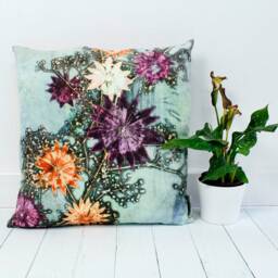 Handmade Floral Botanical Cushion, Branching Astrantia Design, Compliments Home Interiors, Perfect Decor - thumbnail 2