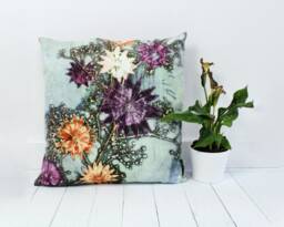 Handmade Floral Botanical Cushion, Branching Astrantia Design, Compliments Home Interiors, Perfect Decor